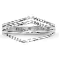 14K White Gold Polished 4-Bar Fashion Band Ring with Open-Back Design by 0