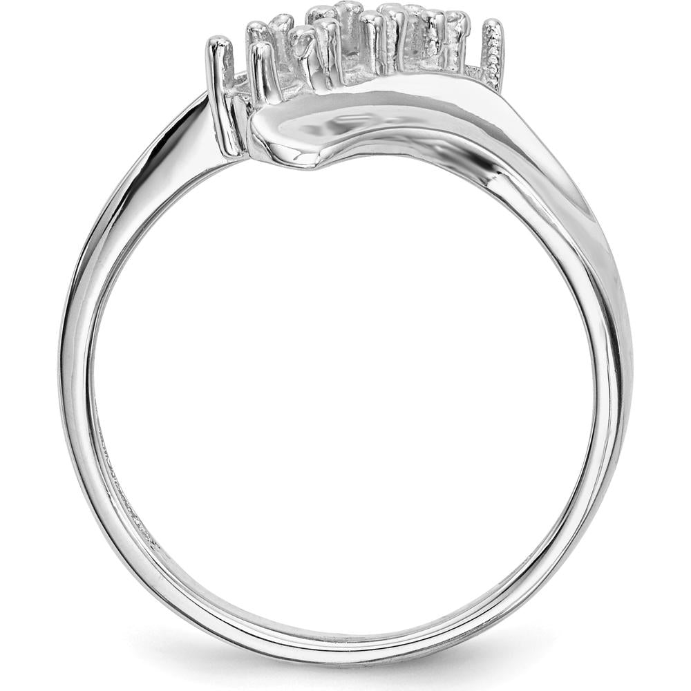 14K White Gold Polished 4-Stone Mother's Ring Mounting - Customizable Design by Oro Pregiato