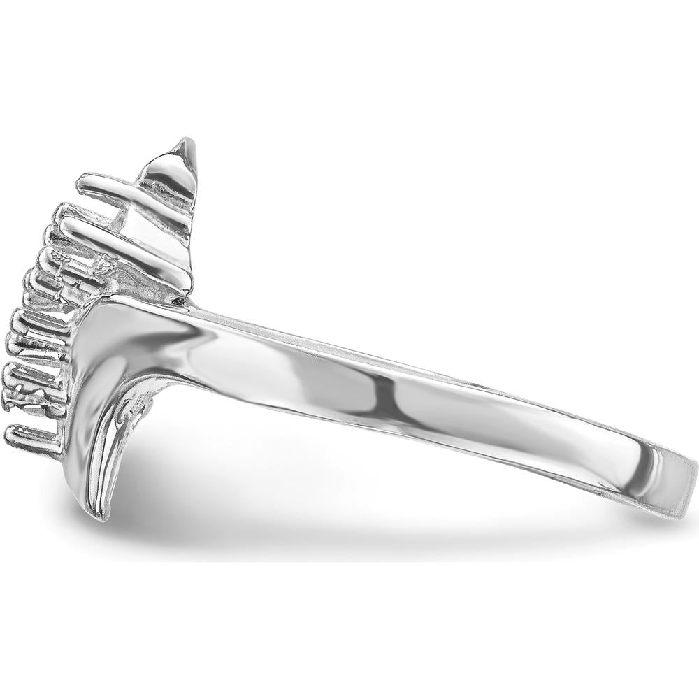 14K White Gold Polished 4-Stone Mother's Ring Mounting - Customizable Design by Oro Pregiato