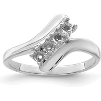 14K White Gold Polished 4-Stone Mother's Ring Mounting - Customizable Design by Oro Pregiato