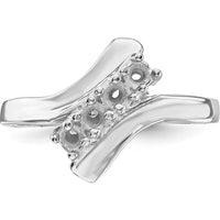 14K White Gold Polished 4-Stone Mother's Ring Mounting - Customizable Design by Oro Pregiato