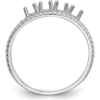 14K White Gold Polished 4-Stone Mother's Ring Mounting - Customizable Design by Monteluci Fine Jewelry