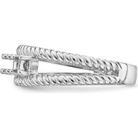 14K White Gold Polished 4-Stone Mother's Ring Mounting - Customizable Design by Monteluci Fine Jewelry