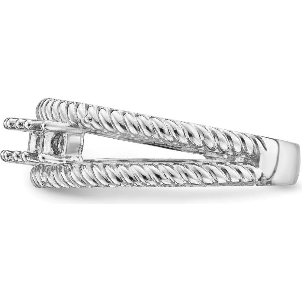 14K White Gold Polished 4-Stone Mother's Ring Mounting - Customizable Design by Monteluci Fine Jewelry