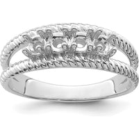14K White Gold Polished 4-Stone Mother's Ring Mounting - Customizable Design by Monteluci Fine Jewelry