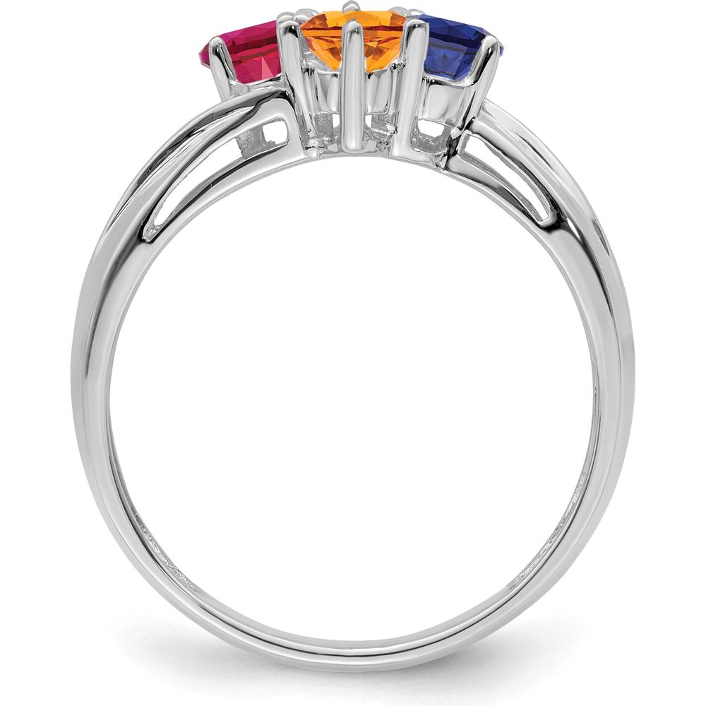 14K White Gold Polished 4-Stone Mother's Ring Mounting - Customizable for Family Stones by Oro Pregiato
