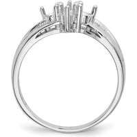 14K White Gold Polished 4-Stone Mother's Ring Mounting - Customizable for Family Stones by Oro Pregiato