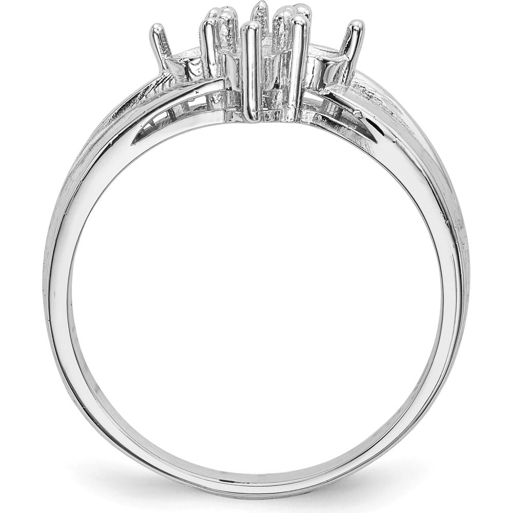 14K White Gold Polished 4-Stone Mother's Ring Mounting - Customizable for Family Stones by Oro Pregiato