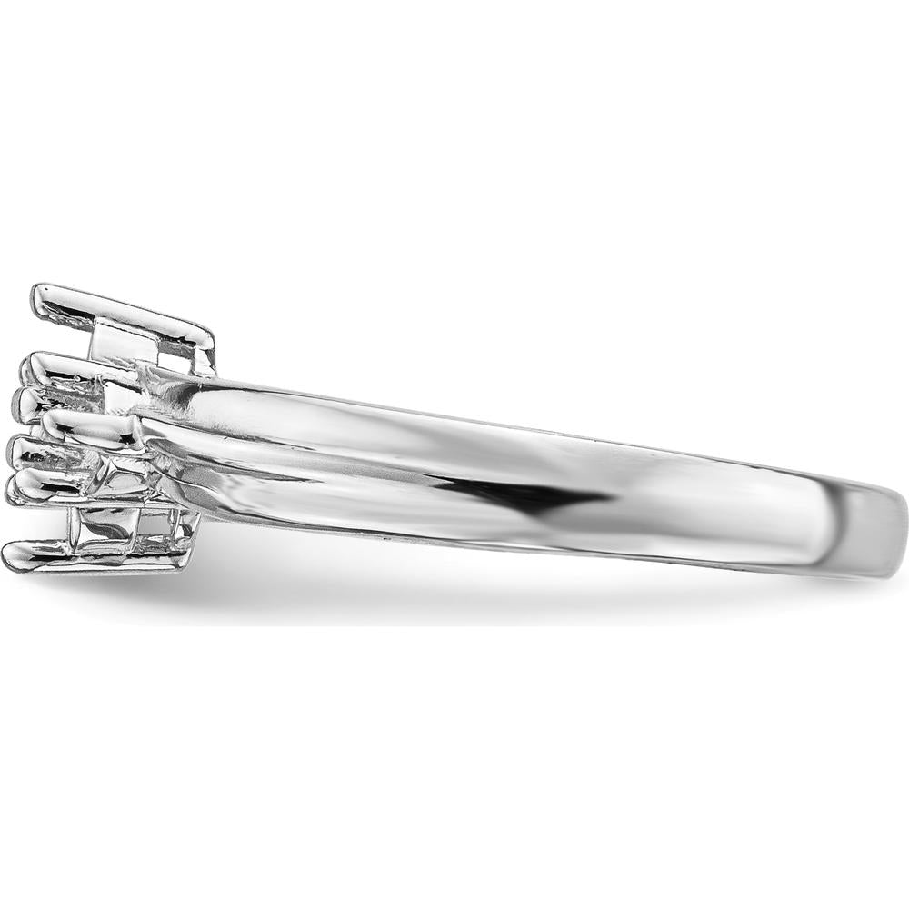 14K White Gold Polished 4-Stone Mother's Ring Mounting - Customizable for Family Stones by Oro Pregiato