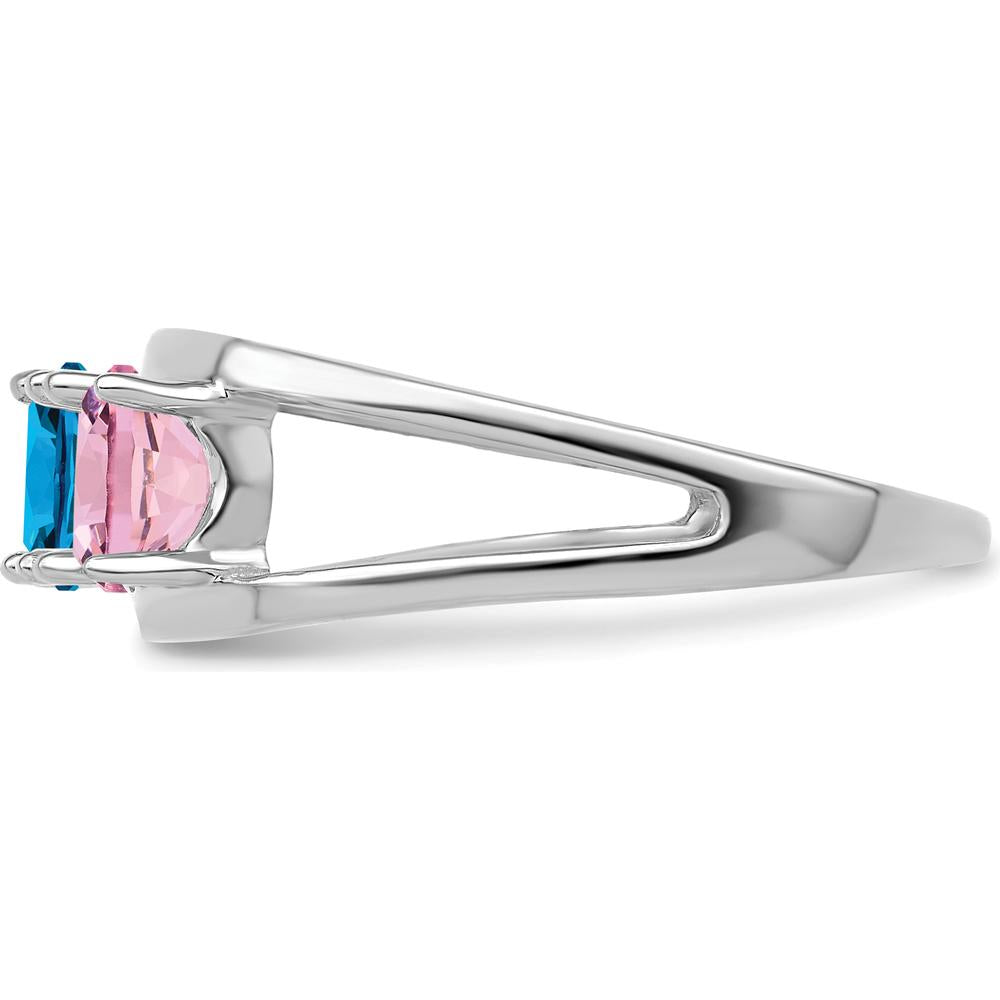 14K White Gold Polished 4-Stone Mother's Ring Mounting - Customizable Gemstone Settings by Monteluci Fine Jewelry