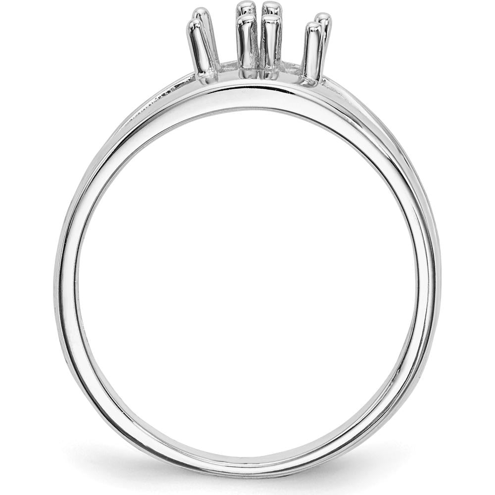 14K White Gold Polished 4-Stone Mother's Ring Mounting - Customizable Gemstone Settings by Monteluci Fine Jewelry