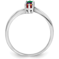14K White Gold Polished 4-Stone Mother's Ring Mounting - Customizable Setting for Personalized Gemstones by Monteluci Fine Jewelry