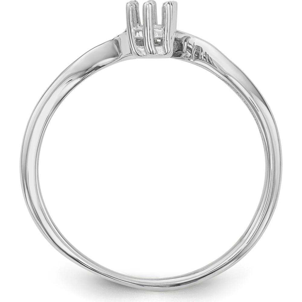 14K White Gold Polished 4-Stone Mother's Ring Mounting - Customizable Setting for Personalized Gemstones by Monteluci Fine Jewelry
