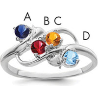 14K White Gold Polished 4-Stone Mother's Ring Mounting by Monteluci Fine Jewelry