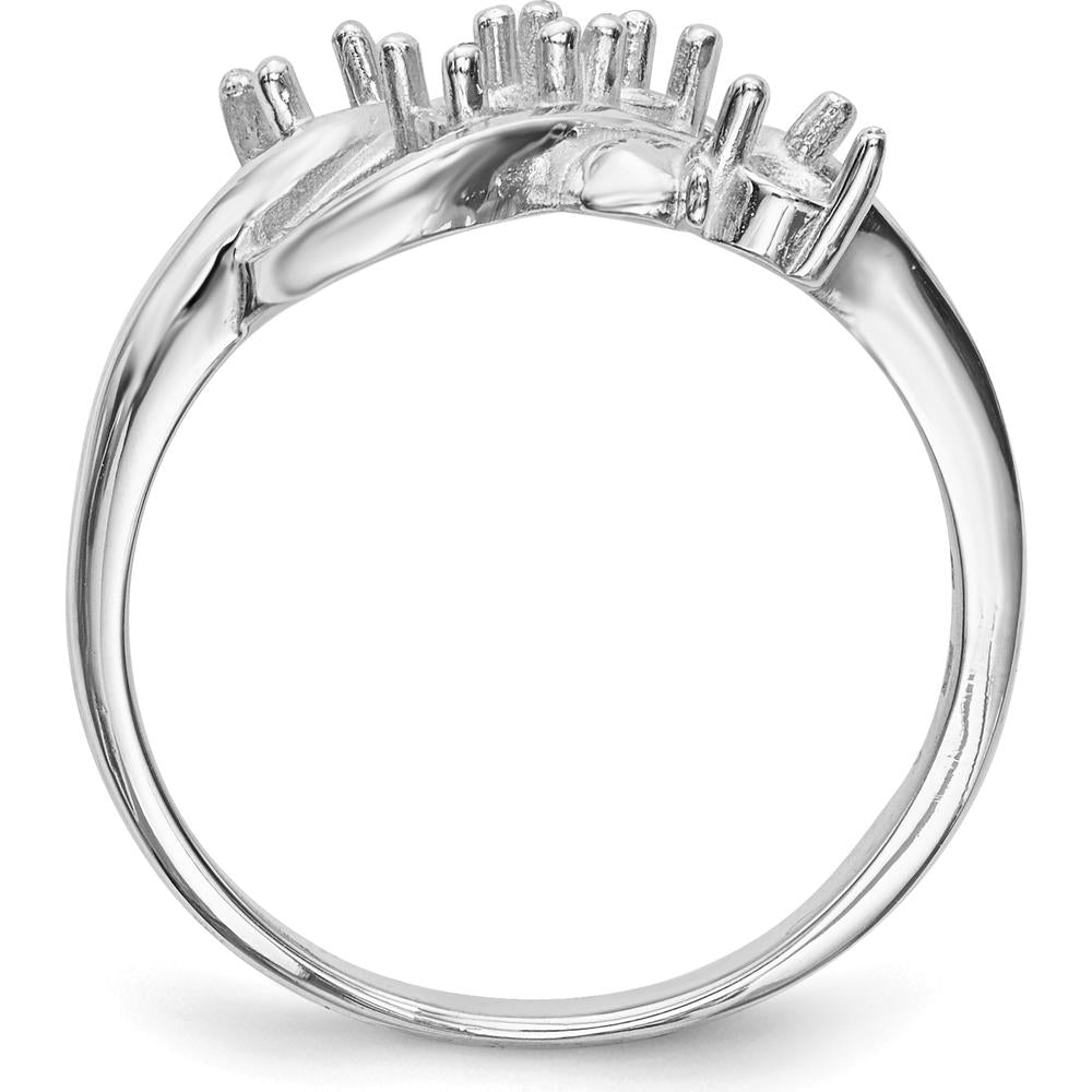 14K White Gold Polished 4-Stone Mother's Ring Mounting by Monteluci Fine Jewelry