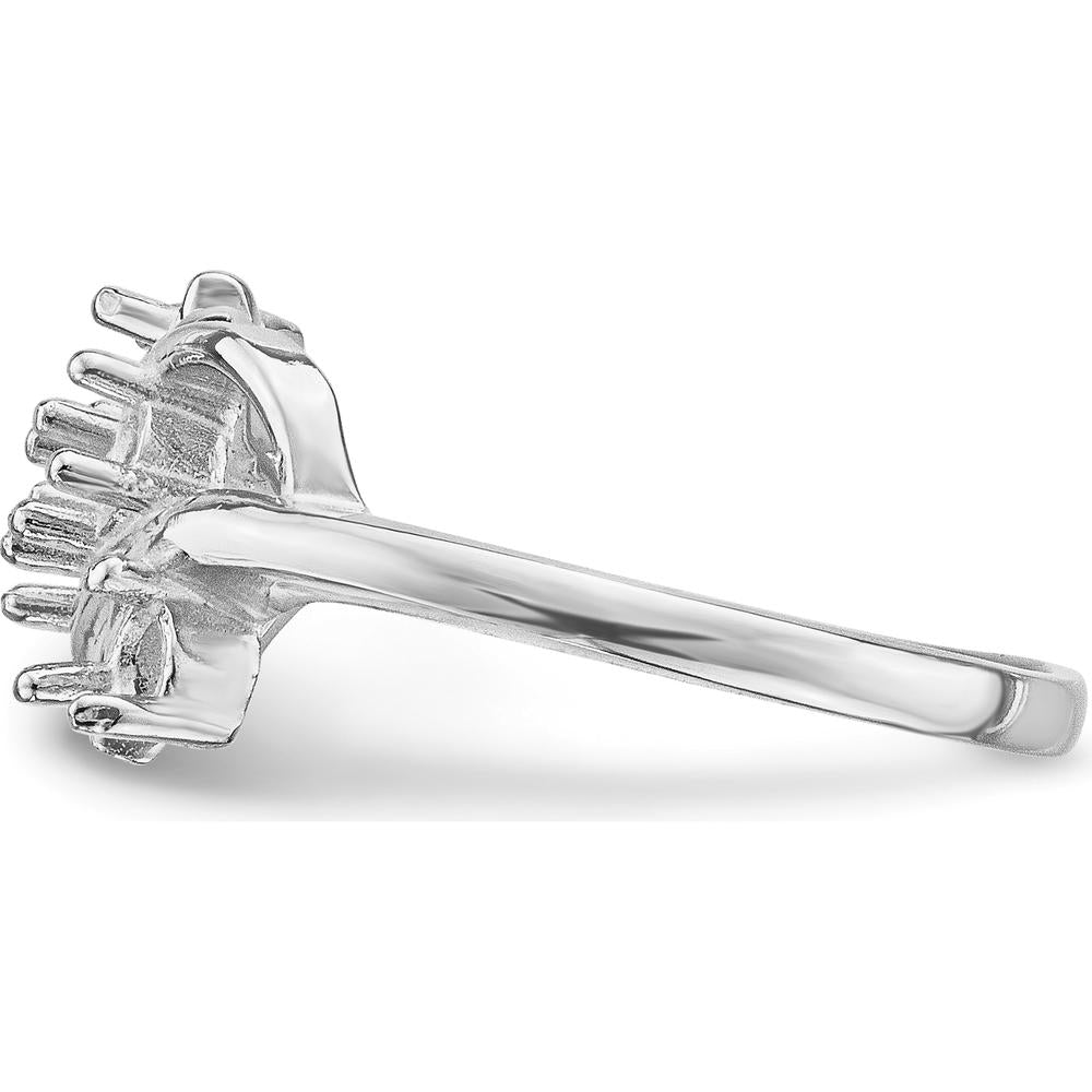 14K White Gold Polished 4-Stone Mother's Ring Mounting by Monteluci Fine Jewelry