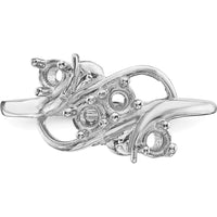 14K White Gold Polished 4-Stone Mother's Ring Mounting by Monteluci Fine Jewelry