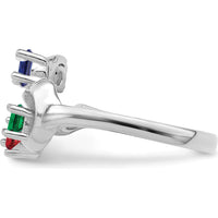 14K White Gold Polished 4-Stone Mother's Ring Mounting by Monteluci Fine Jewelry