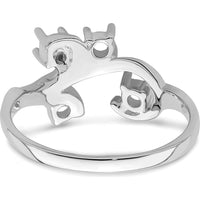 14K White Gold Polished 4-Stone Mother's Ring Mounting by Monteluci Fine Jewelry