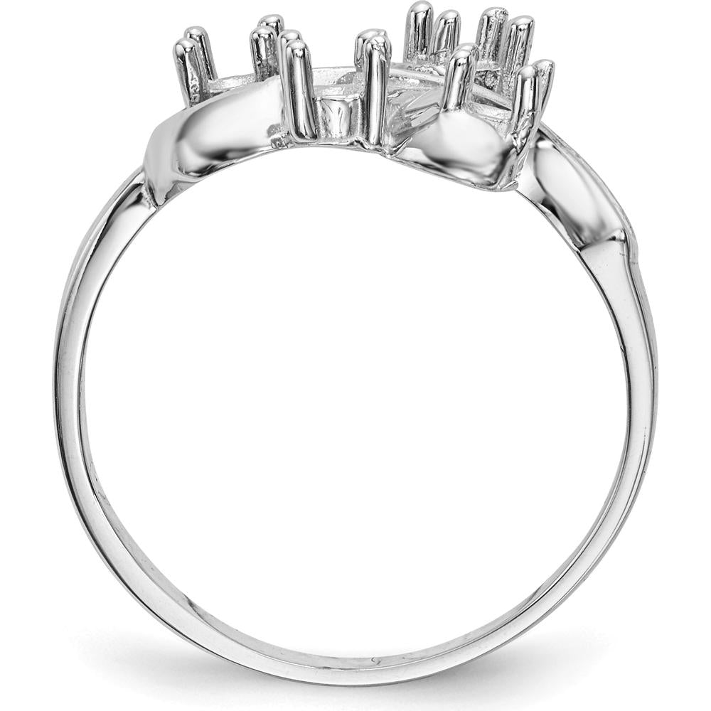 14K White Gold Polished 4-Stone Mother's Ring Mounting by Monteluci Fine Jewelry