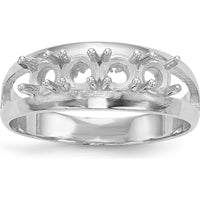 14K White Gold Polished 4-Stone Mother's Ring Mounting by Oro Pregiato