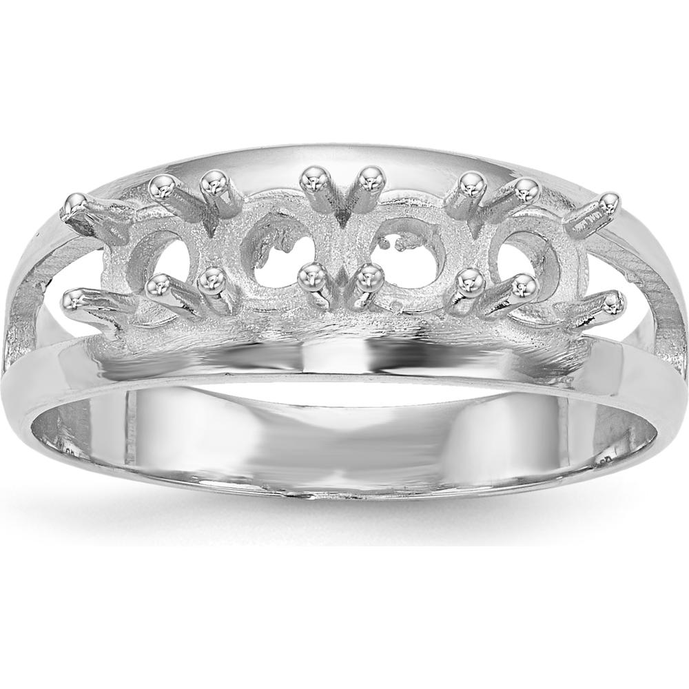 14K White Gold Polished 4-Stone Mother's Ring Mounting by Oro Pregiato