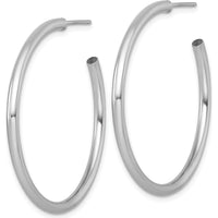 14K White Gold Polished 40mm C-Hoop Earrings by 0