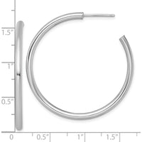 14K White Gold Polished 40mm C-Hoop Earrings by 0