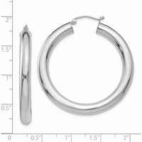 14K White Gold Polished 40mm Lightweight Hoop Earrings by 0