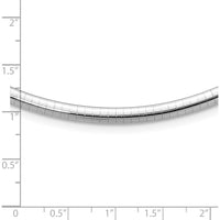 14K White Gold Polished 4mm Domed Omega Necklace - 18" with Rhodium Plating by Oro Pregiato