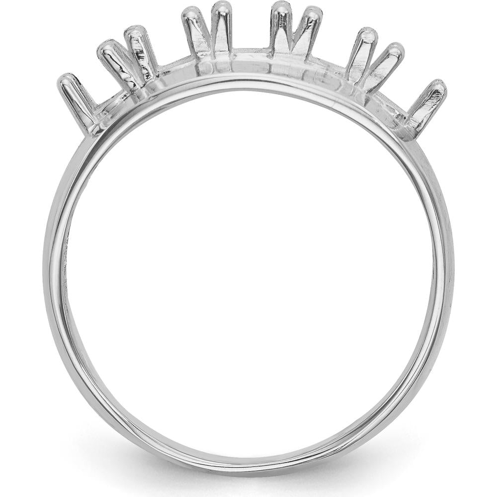 14K White Gold Polished 5-Stone Mother's Ring Mounting - Customizable Family Jewelry Mounting by Oro Pregiato