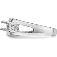 14K White Gold Polished 5-Stone Mother's Ring Mounting - Customizable Family Jewelry Mounting by Oro Pregiato