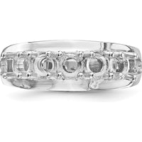 14K White Gold Polished 5-Stone Mother's Ring Mounting - Customizable Family Jewelry Mounting by Oro Pregiato
