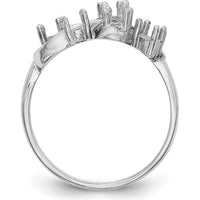 14K White Gold Polished 5-Stone Mother's Ring Mounting - Customizable Setting for Personalized Family Jewelry by Monteluci Fine Jewelry
