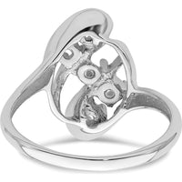 14K White Gold Polished 5-Stone Mother's Ring Mounting - Customizable with Gemstones by Monteluci Fine Jewelry