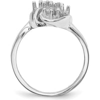 14K White Gold Polished 5-Stone Mother's Ring Mounting - Customizable with Gemstones by Monteluci Fine Jewelry