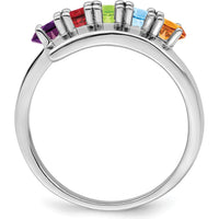 14K White Gold Polished 5-Stone Mother's Ring Mounting - Customizable by Monteluci Fine Jewelry