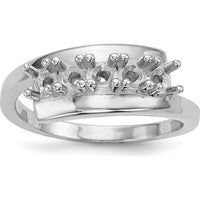 14K White Gold Polished 5-Stone Mother's Ring Mounting - Customizable by Monteluci Fine Jewelry
