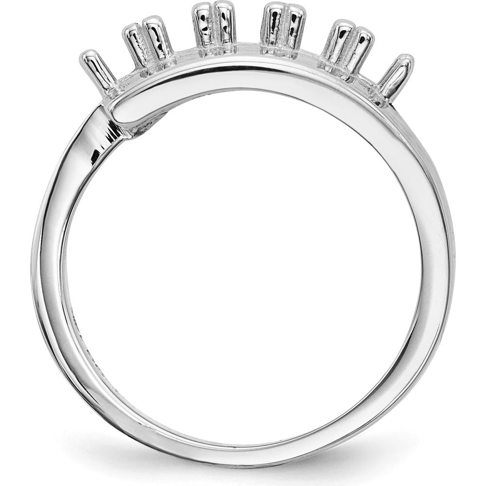 14K White Gold Polished 5-Stone Mother's Ring Mounting - Customizable by Monteluci Fine Jewelry