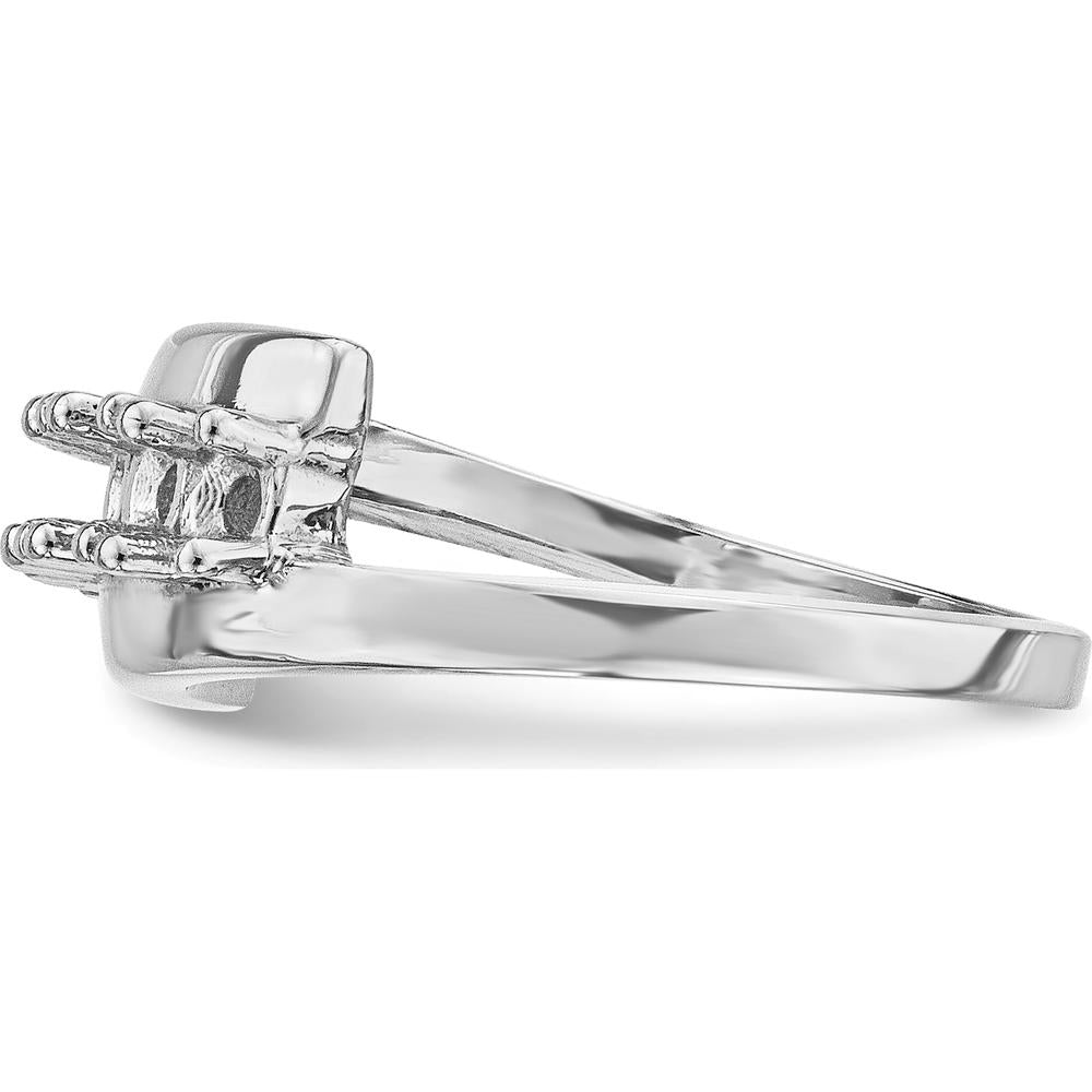 14K White Gold Polished 5-Stone Mother's Ring Mounting - Customizable by Monteluci Fine Jewelry
