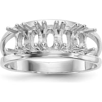 14K White Gold Polished 5-Stone Mother's Ring Mounting by Monteluci Fine Jewelry