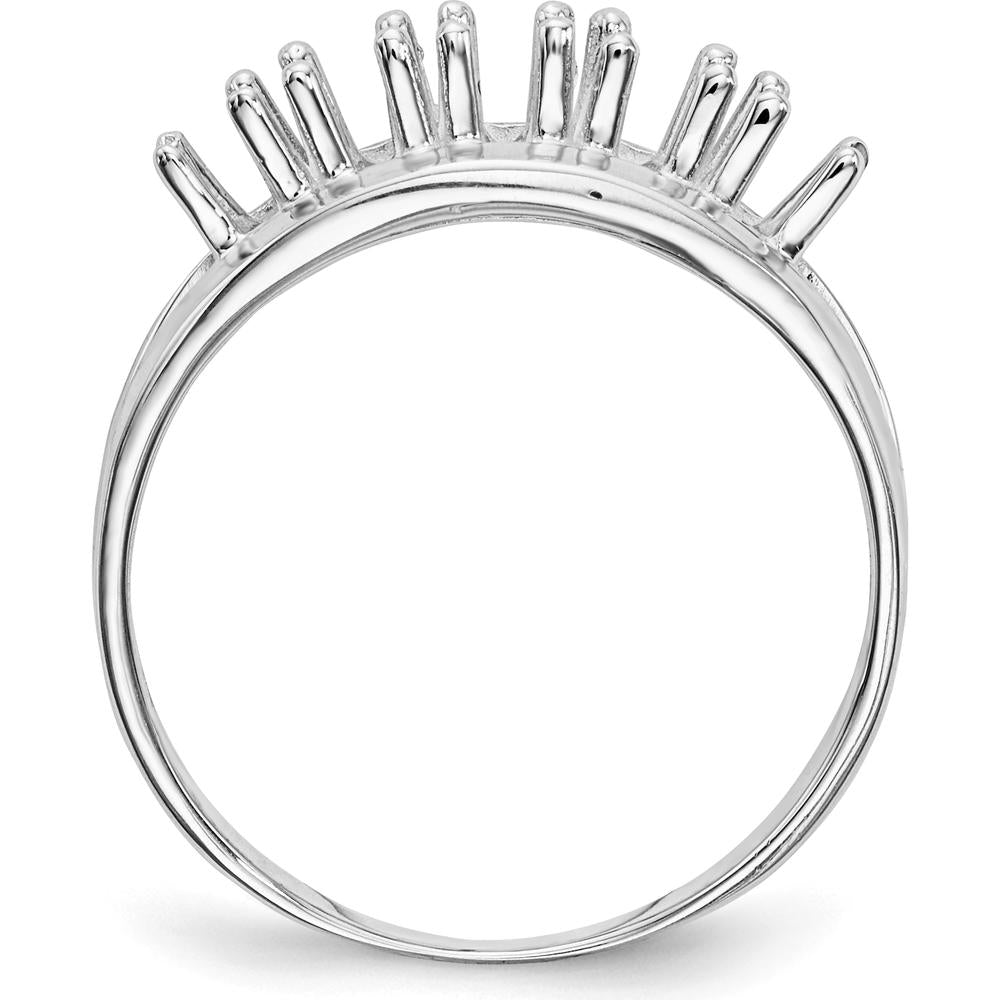 14K White Gold Polished 5-Stone Mother's Ring Mounting by Monteluci Fine Jewelry