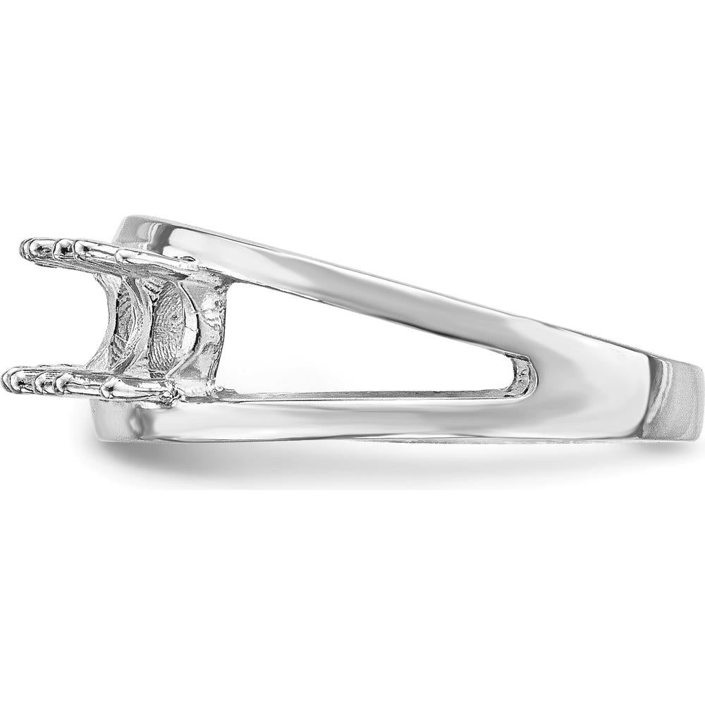 14K White Gold Polished 5-Stone Mother's Ring Mounting by Monteluci Fine Jewelry