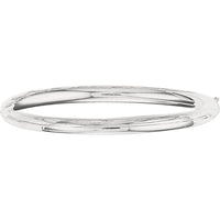 14K White Gold Polished 5mm Bangle Bracelet - 8" by Orozza Fine Jewelry