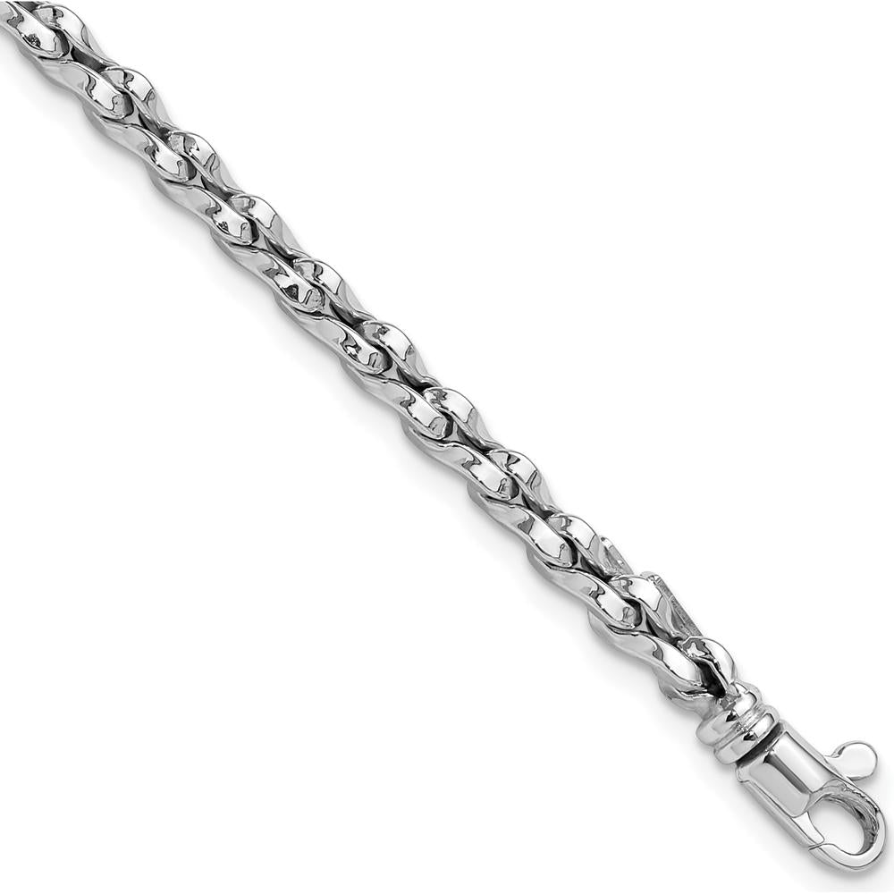 14K White Gold Polished 5mm Fancy Link Bracelet - 7.5 inches by 0