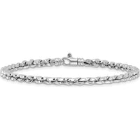 14K White Gold Polished 5mm Fancy Link Bracelet - 7.5 inches by 0