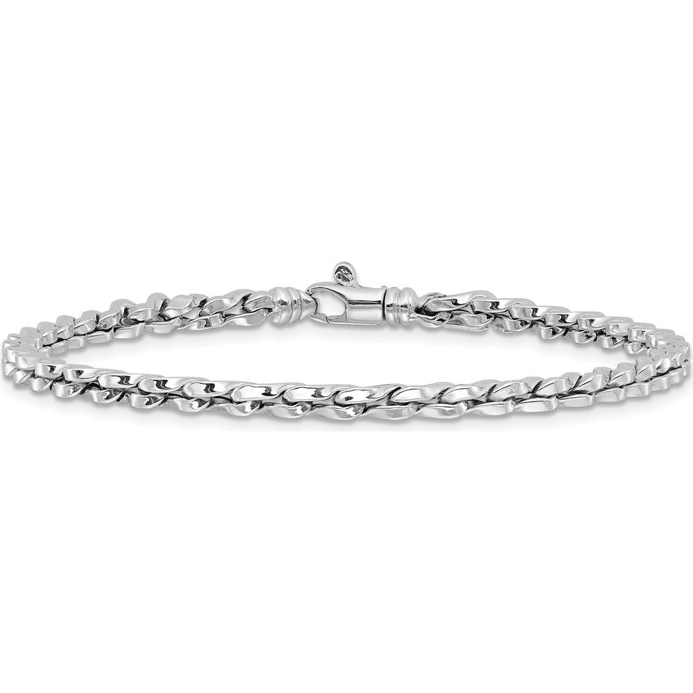 14K White Gold Polished 5mm Fancy Link Bracelet - 7.5 inches by 0