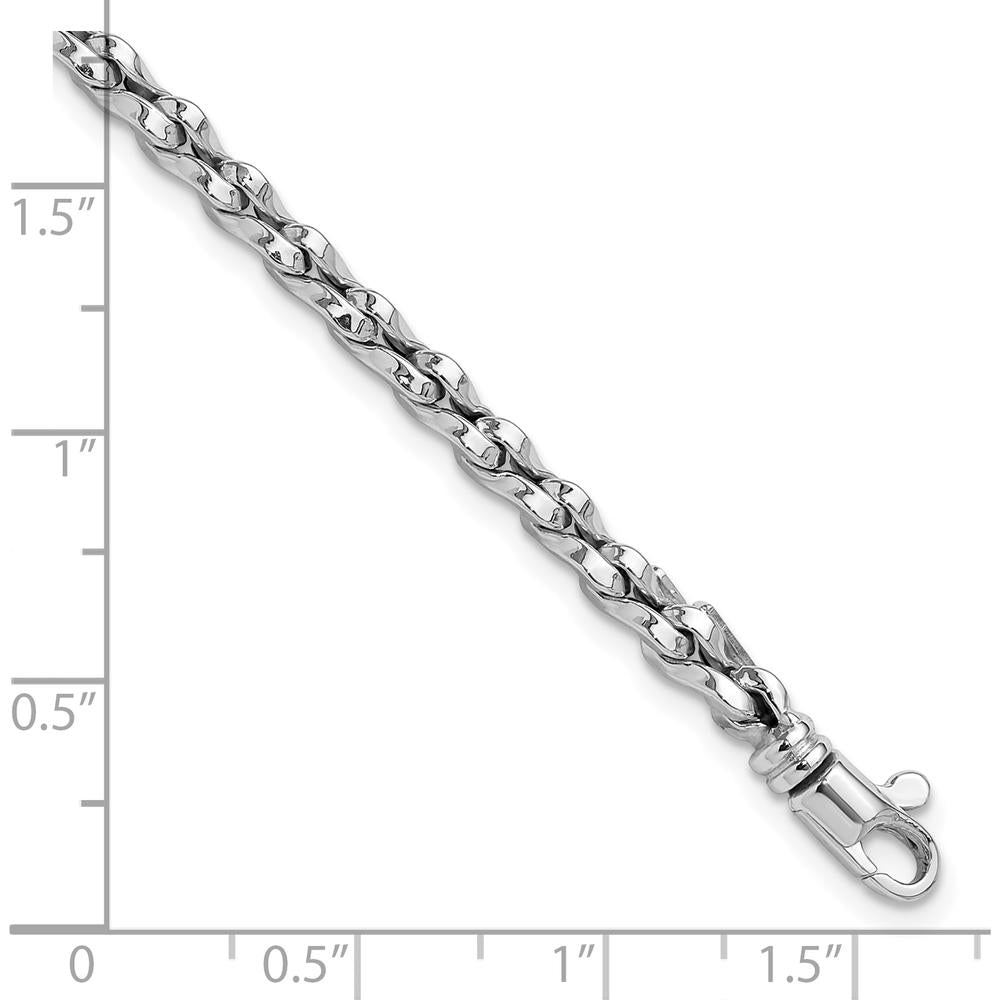 14K White Gold Polished 5mm Fancy Link Bracelet - 7.5 inches by 0