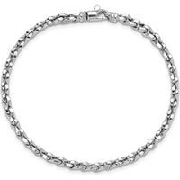 14K White Gold Polished 5mm Fancy Link Bracelet - 7.5 inches by 0