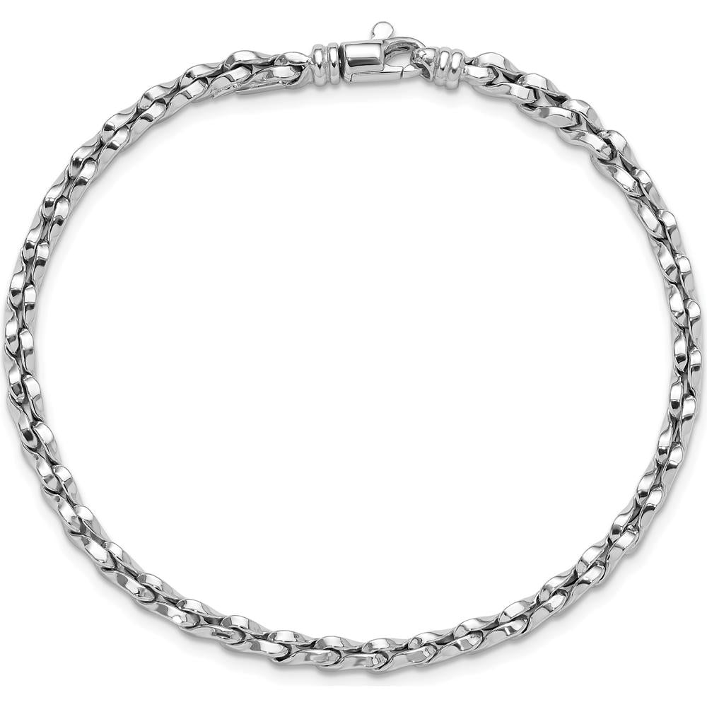 14K White Gold Polished 5mm Fancy Link Bracelet - 7.5 inches by 0